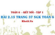 Bài 2.15 trang 37 SGK Toán 6 tập 1 Kết nối tri thức